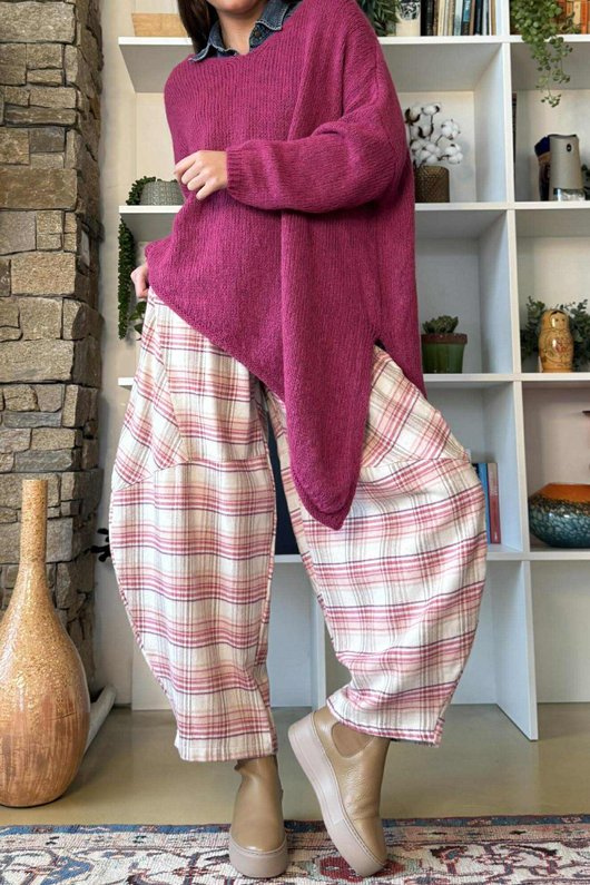  Big Softie Super Slant Knit Jumper Raspberry